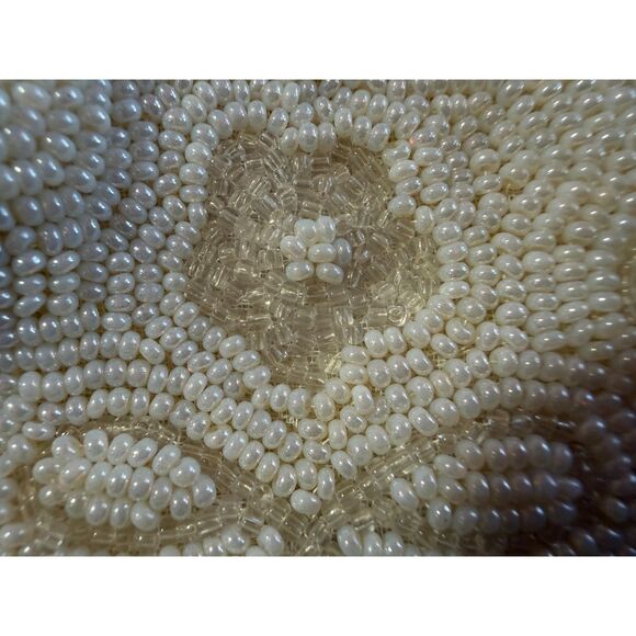 Vintage Made in France White Beaded Evening Bag Set (NOS) - Picture 7 of 10